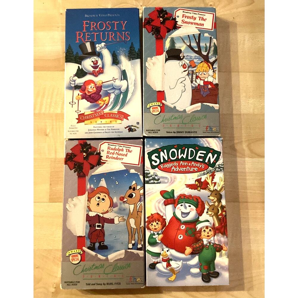 Lot of four winter/holiday/christmas vhs - pre-owned